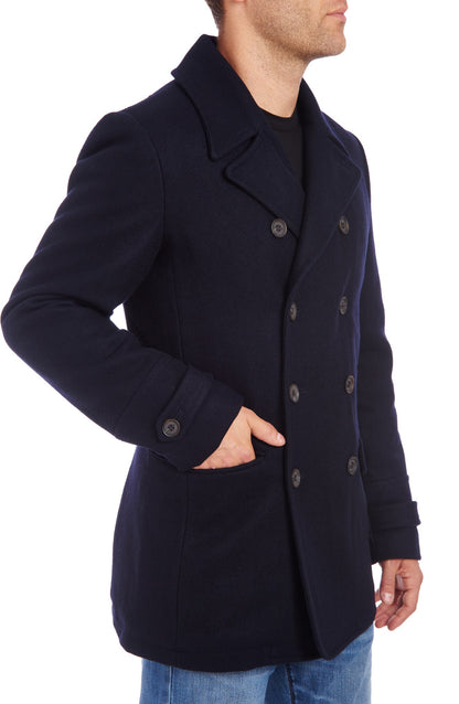 Water Resistant Wool Blend Peacoat