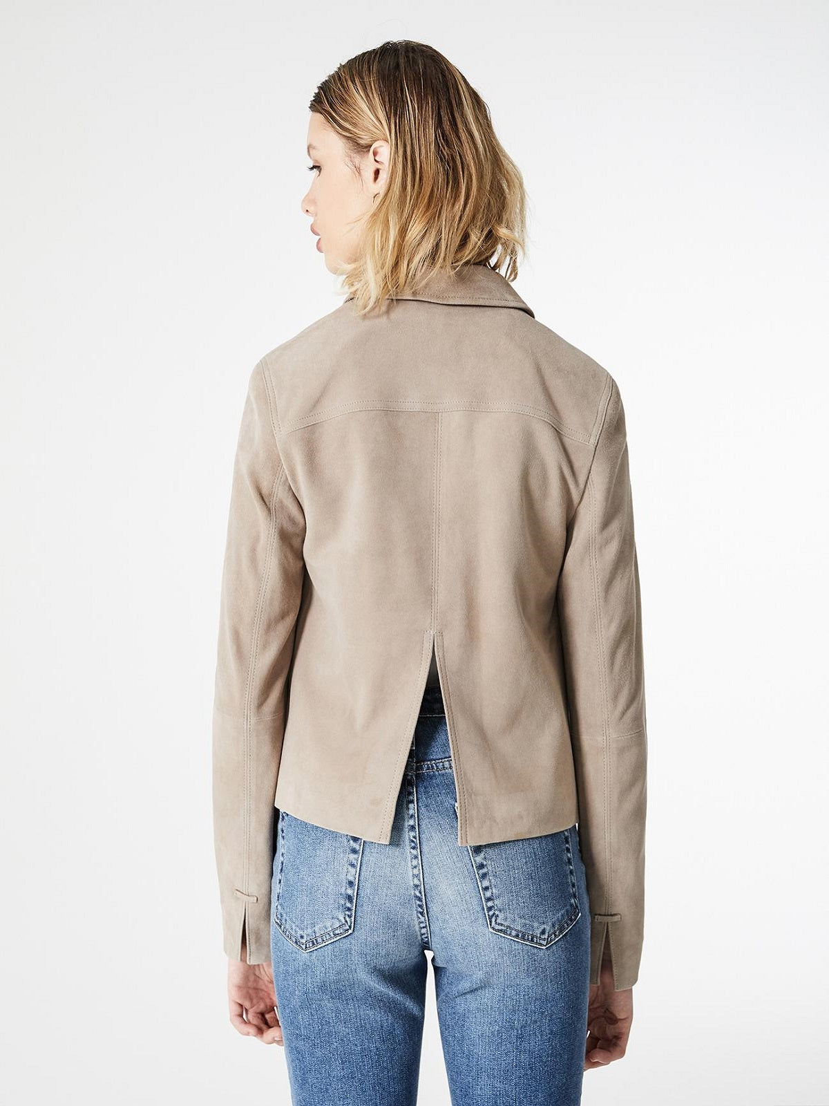 Women Grey Button Closer Cotton Jacket - Frozva.com