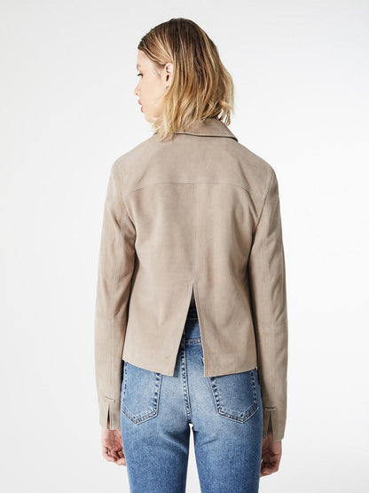 Women Grey Button Closer Cotton Jacket - Frozva.com