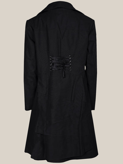 Women’s Lavish Pitch Black Cotton Trench Coat