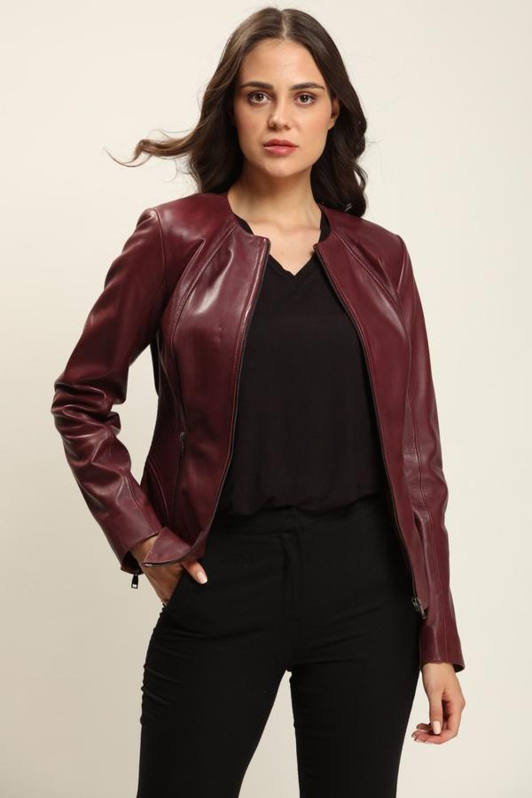 Blazer Cut Dark Brown Leather Jacket For Women – Frozva