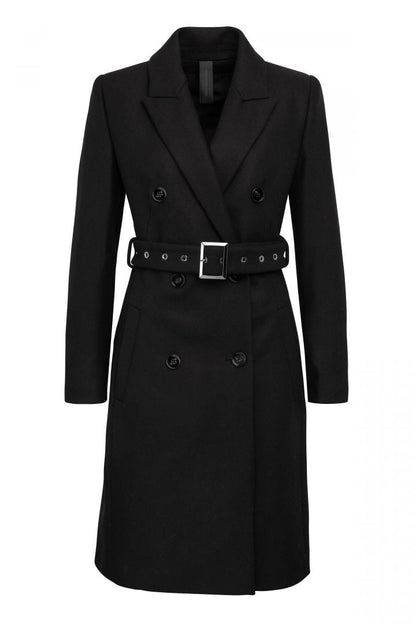 Womens Black coat with belt