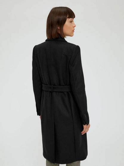 Womens Black coat with belt