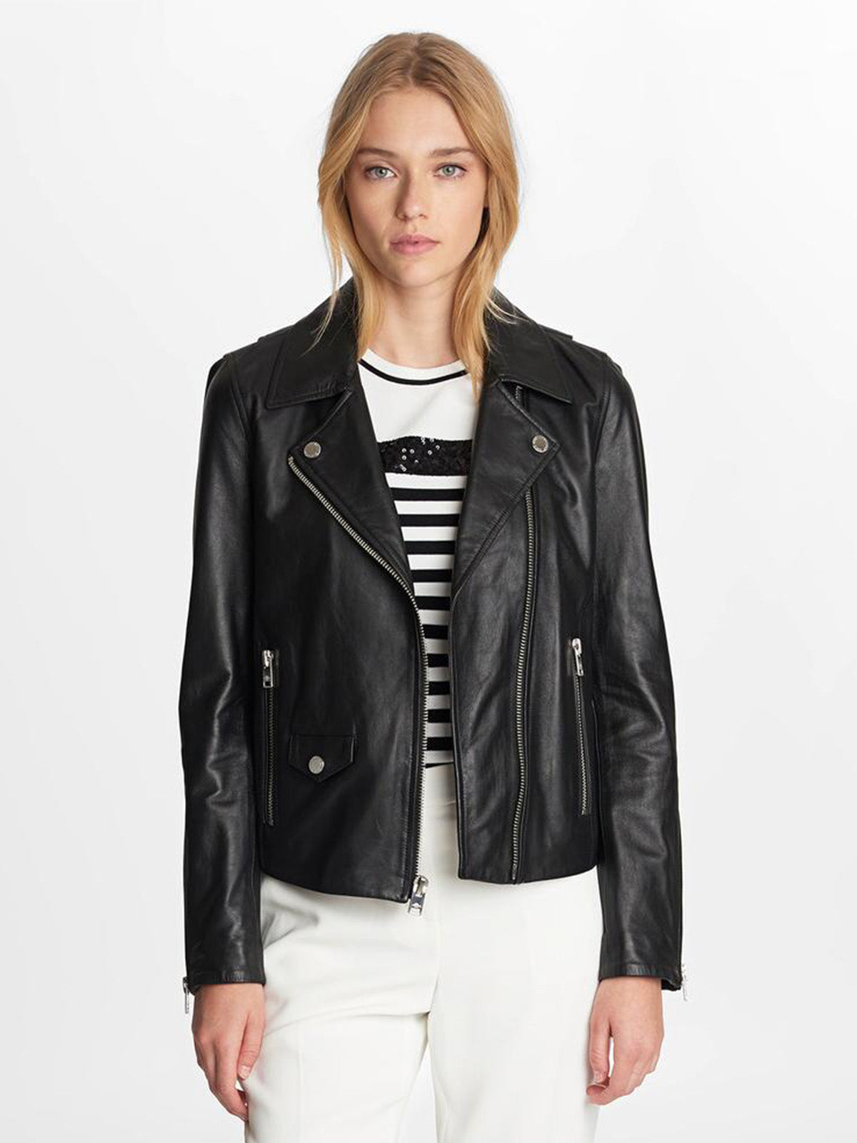 Womens Real Black Leather Jacket