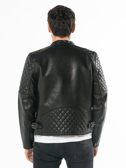 Men's Black Leather Moto Jacket – Frozva