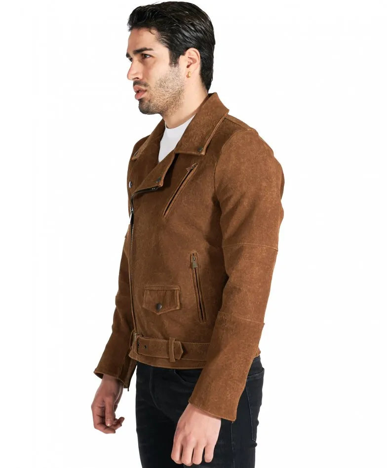 Men's Genuine Brown Suede Leather Jacket