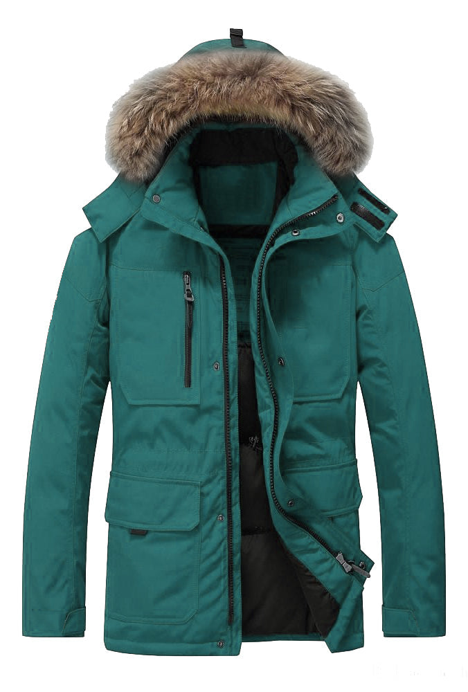 Men Fur Duck Down Winter Jacket