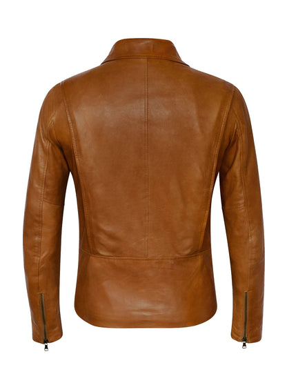 Men's Modern Moto Brown Biker Jacket