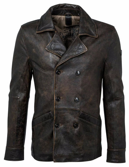 Men's Brown Leather Jacket - Frozva