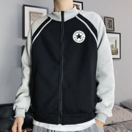 Converse Black & Grey Cotton Jacket-Men