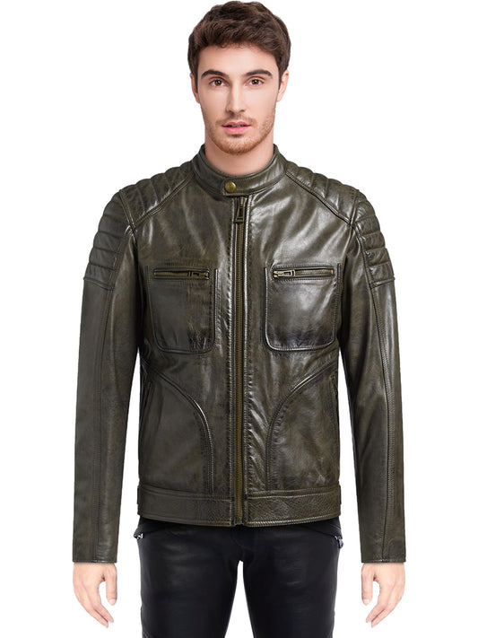 Black Men's Weybridge Leather Jacket