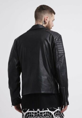 Mens Rogue Black Leather Moto Jacket