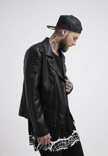 Mens Rogue Black Leather Moto Jacket