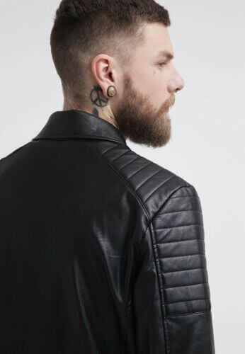 Mens Rogue Black Leather Moto Jacket