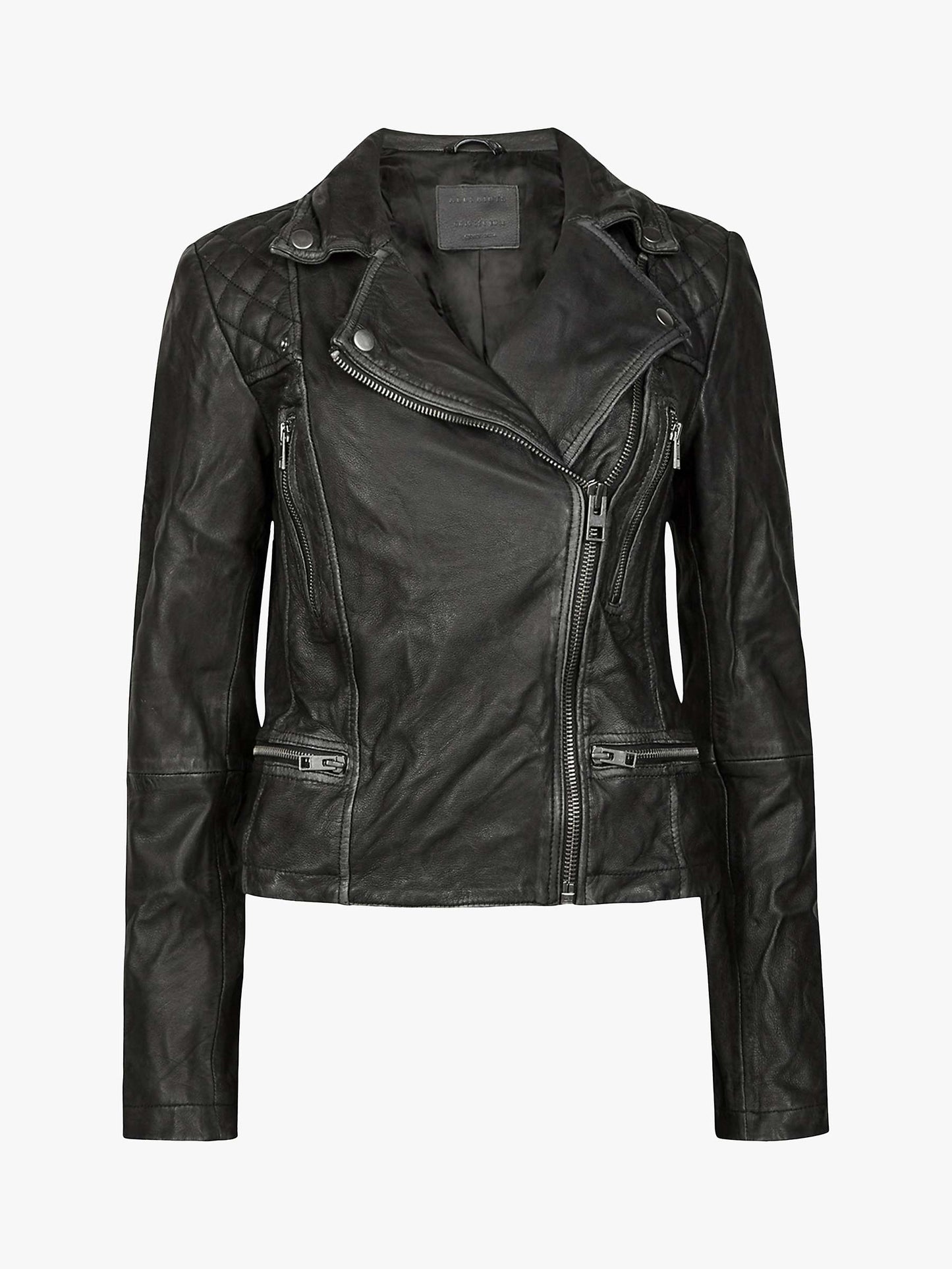 Womens Leather Cargo Biker Jacket