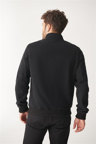 Men's Matt Black Suede Leather Jacket