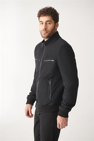 Men's Matt Black Suede Leather Jacket