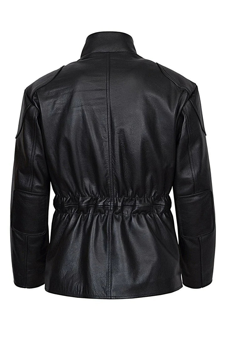 MEN CLASSIC STYLE BLACK LEATHER JACKET COAT