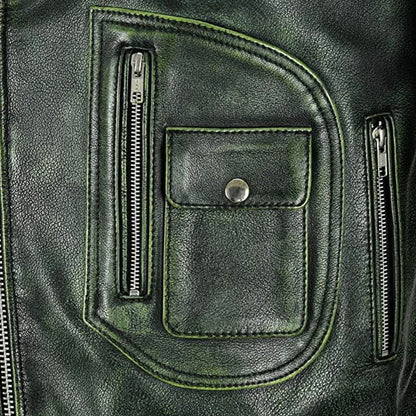 Mens Green Leather Jacket