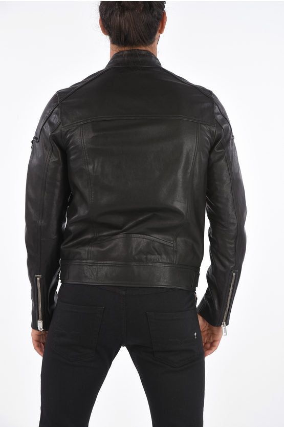 Diesel Black Leather Jacket for Men - Frozva