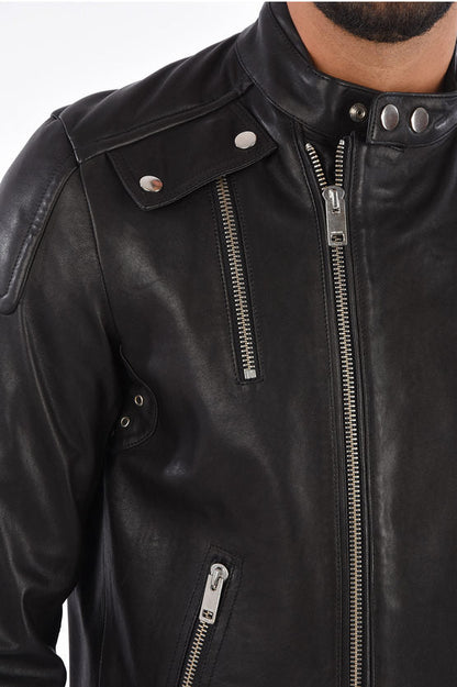 Diesel Black Leather Jacket for Men - Frozva