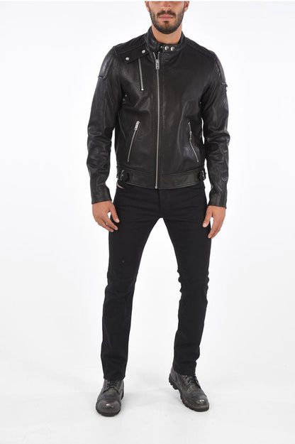 Diesel Black Leather Jacket for Men - Frozva