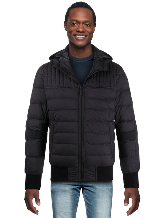 Men's Hooded Puffer Black Jacket