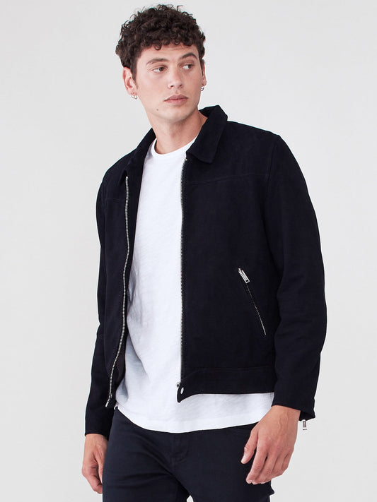 New Men's Black Suede Biker Jacket – Frozva