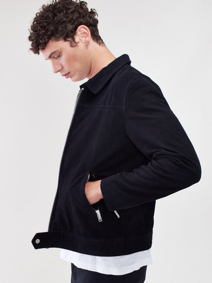 New Men's Black Suede Biker Jacket – Frozva