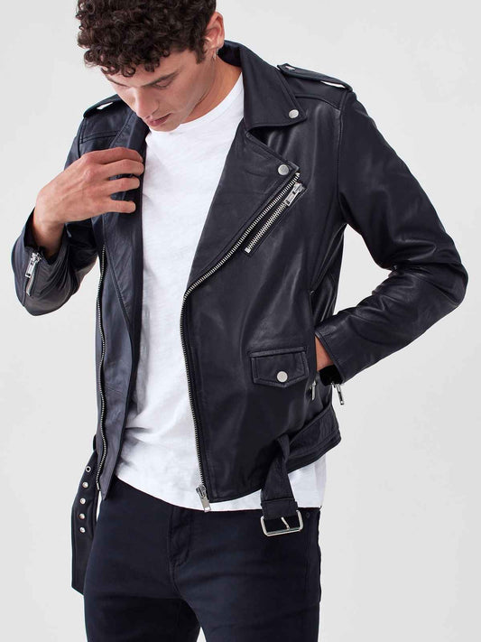 Men Black Biker Jacket – Frozva