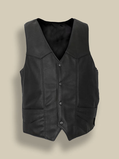 Mens Biker Premium Leather Vest - Frozva.com