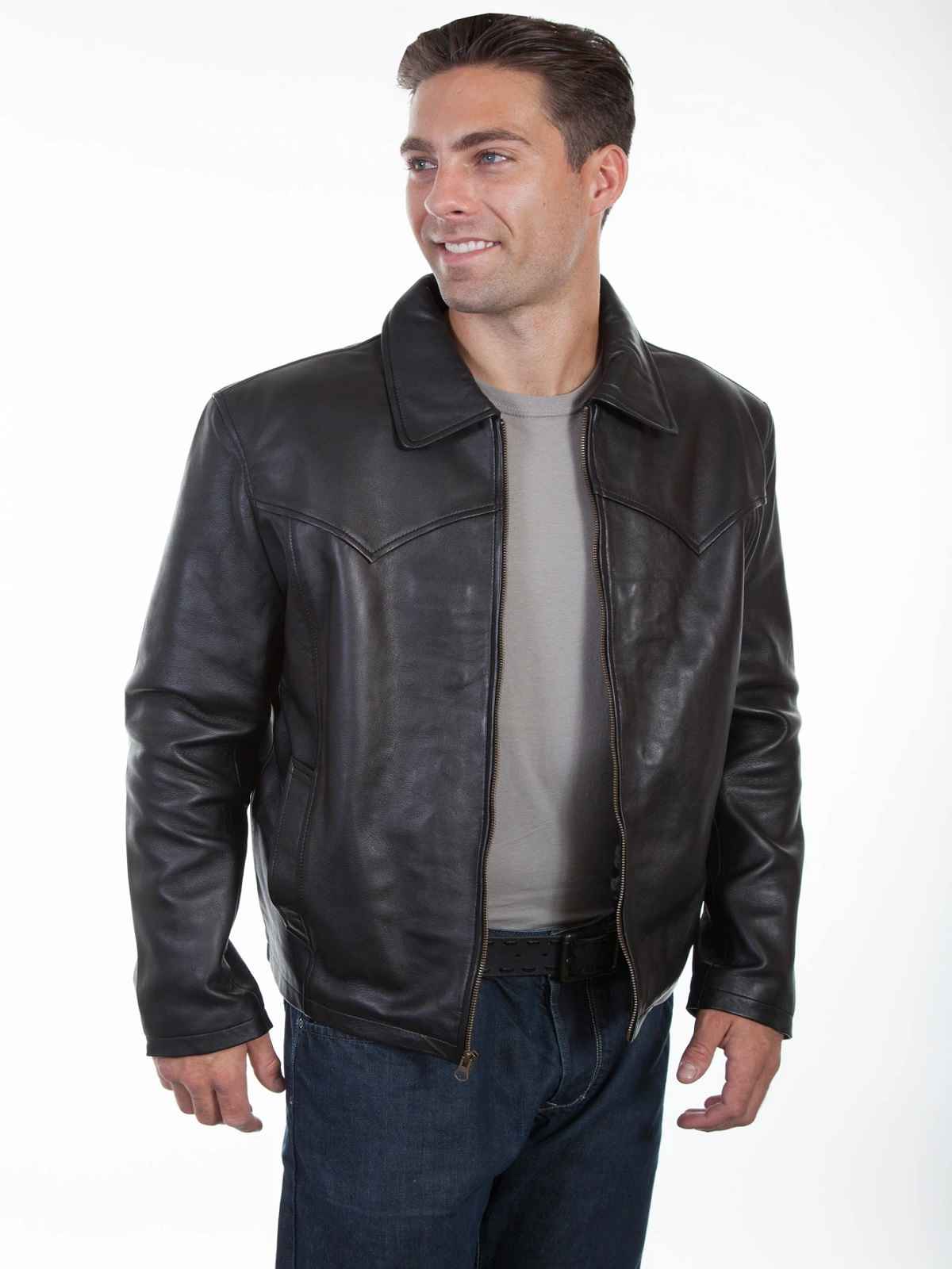 Men Black Western Leather Jacket – Frozva