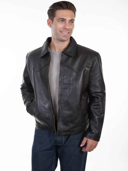 Men Black Western Leather Jacket – Frozva