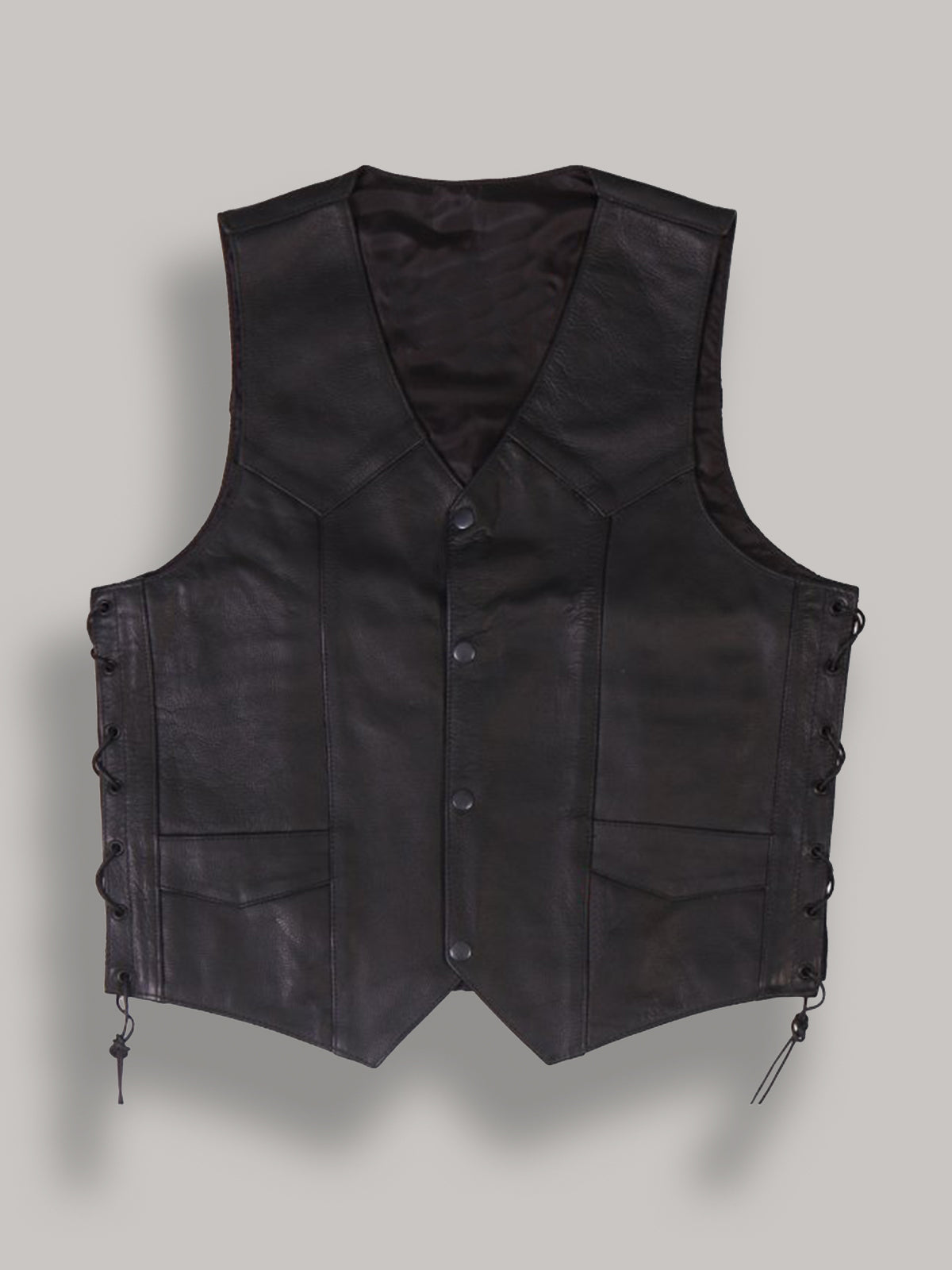 Men Cowhide Leather Vest - Frozva.com