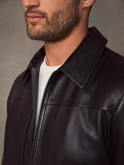 Vintage Men Black Leather Jacket – Frozva