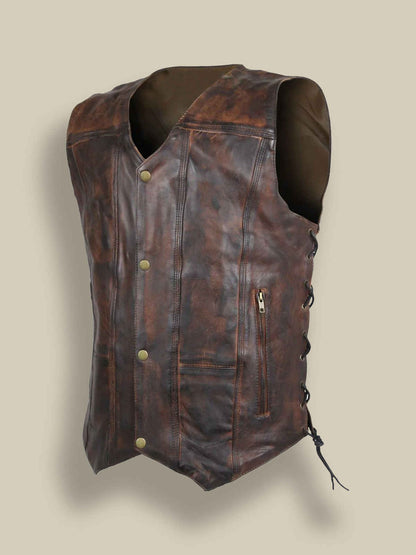 Men Distressted Brown Vest