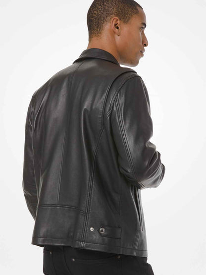 Men New Coach Biker Leather Jacket