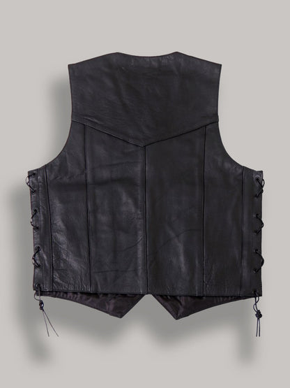 Men Cowhide Leather Vest - Frozva.com