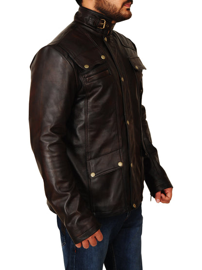 Mens Dark Brown Leather Jacket – Frozva