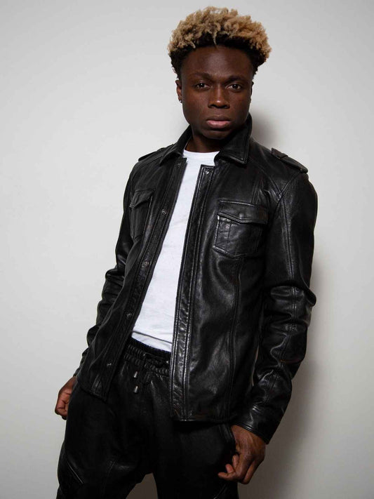 Black Men's Bike Dope Leather Jacket