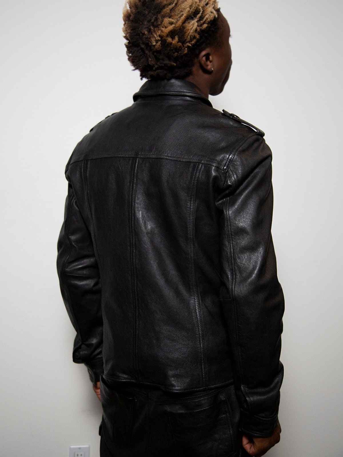 Black Men's Bike Dope Leather Jacket