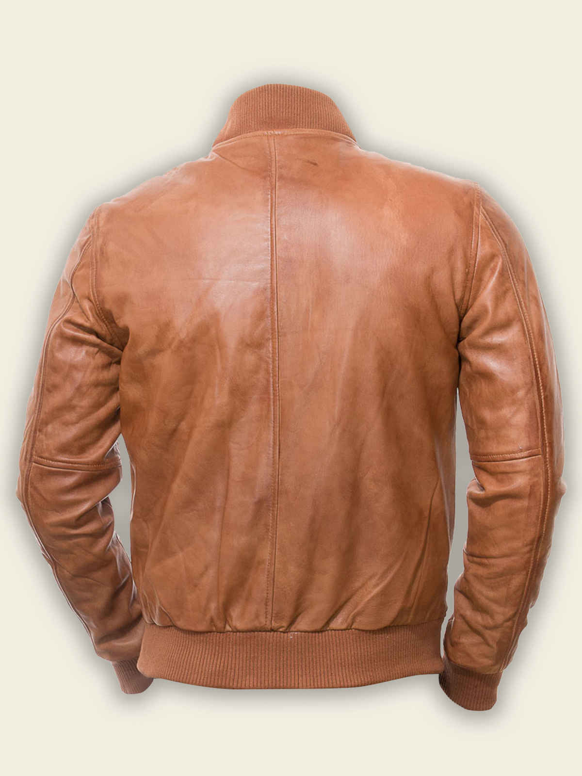 Men Brown Bomber Leather Jacket – Frozva