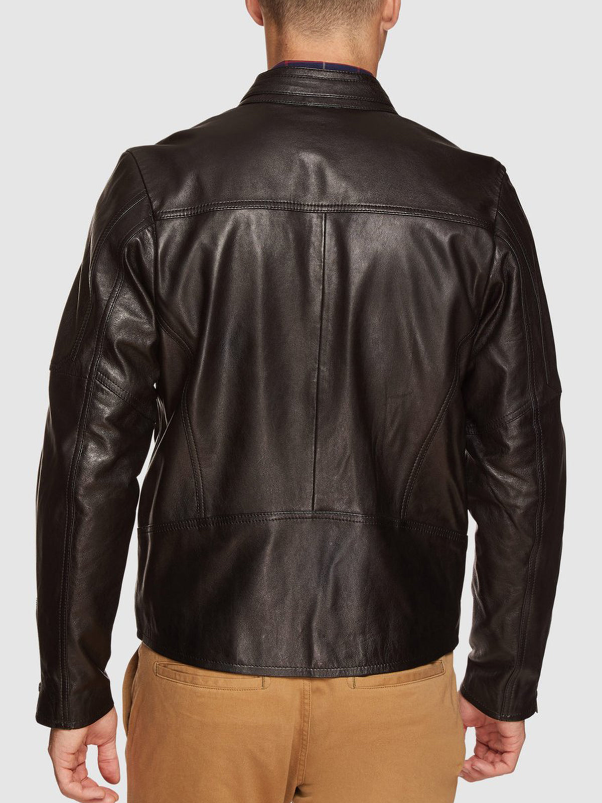 Mens Dark Brown Real Leather Motorcycle Jacket