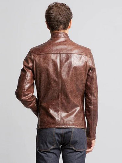 Mens Brown Dashing Real Leather Jacket