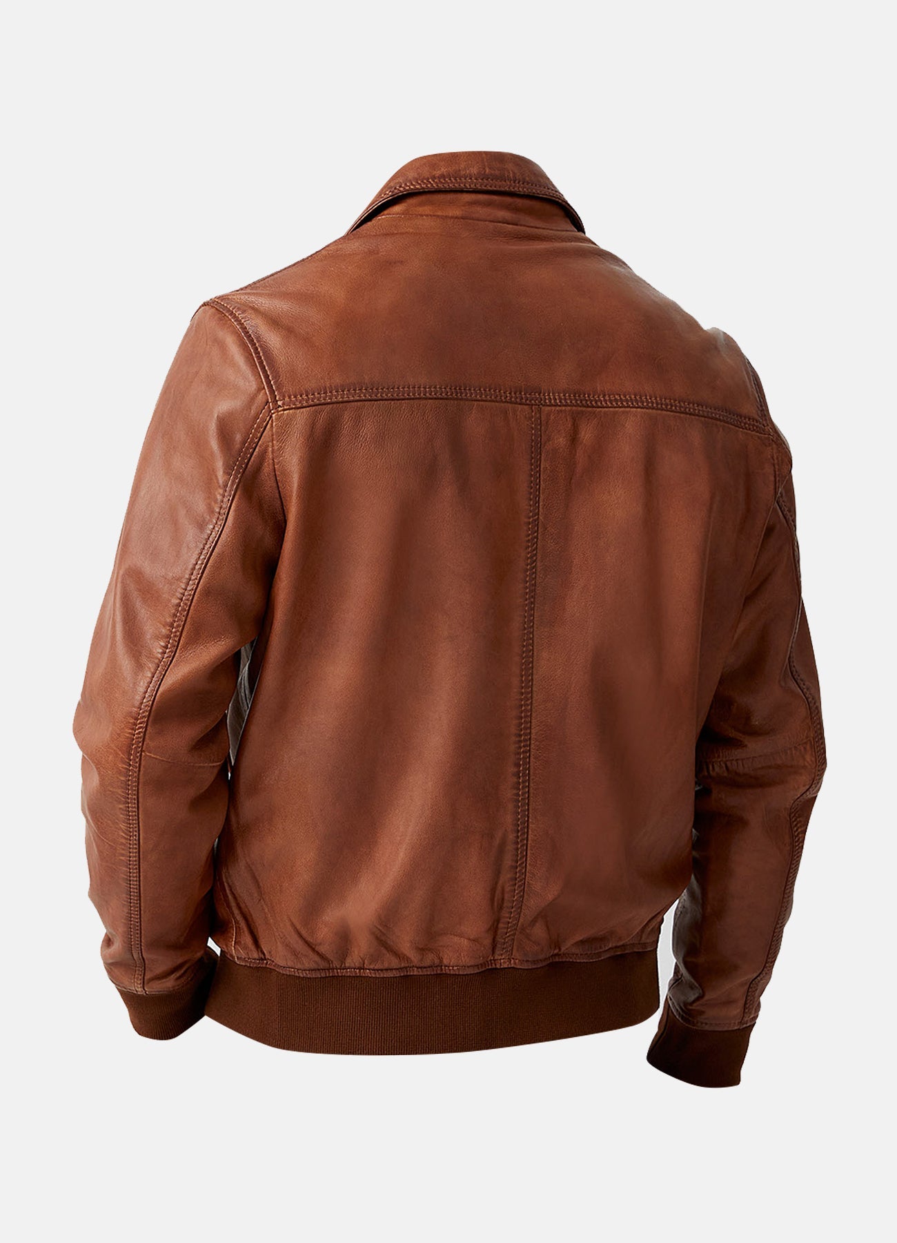 Mens Vintage Style Bomber Leather Biker Jacket - Frozva