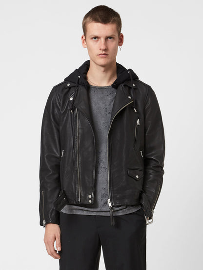 Mens New Hooded Stylish leather Jacket