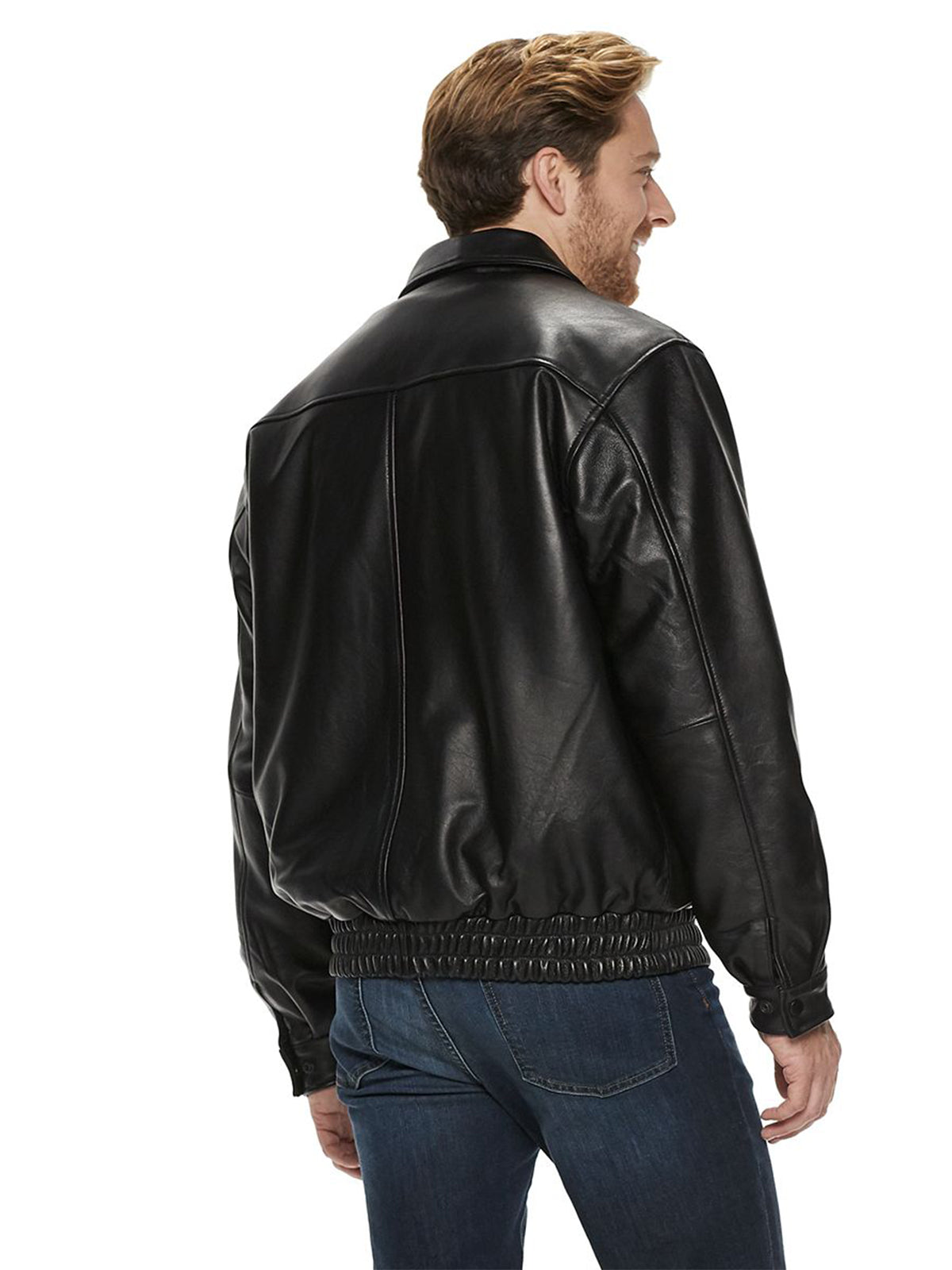 Mens Biker Bomber Leather Jacket