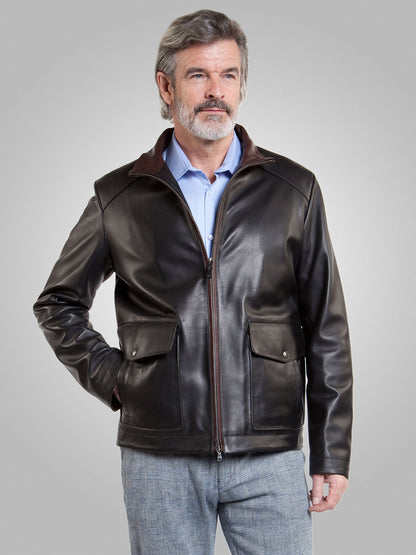 Real Leather Biker Jacket for Men