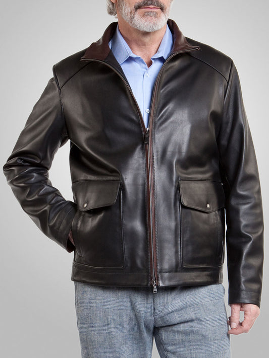 Real Leather Biker Jacket for Men