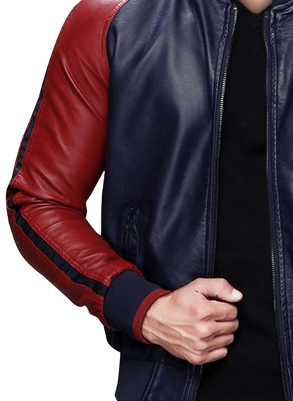 Mens Glamorous Blue Leather Jacket – Frozva